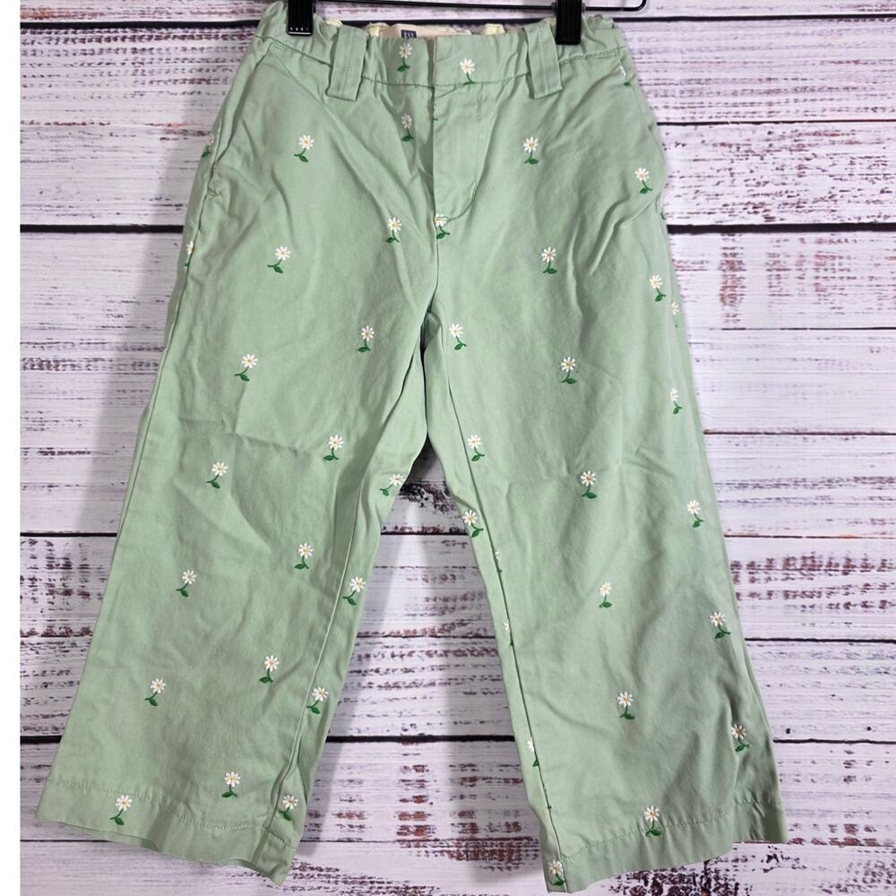 Gap Little Girls Embroidered Daisies Size 8 Capris Adjustable waist